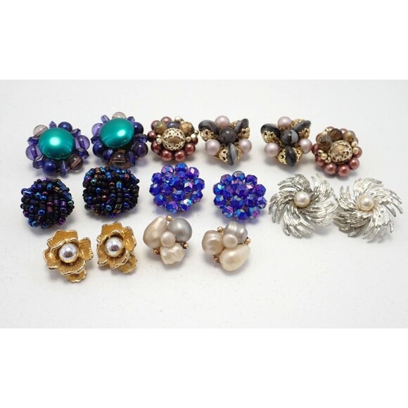 Sarah Coventry Jewelry - 8 Pairs of Vintage Clip-On Earrings Hong Kong, Western Germany, Sarah Coventry